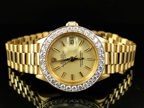 gold women's rolex watches|18k gold rolex women's watch.